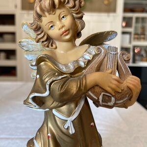 Gold Angel Figurine Italy 7.5”